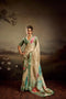 Light Green Jacquard Elegant Party Wear Saree Collection With Blouse - Front View | Samyak Fashion
