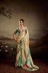 Light Green Jacquard Elegant Party Wear Saree Collection With Blouse - Front View | Samyak Fashion