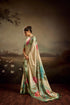 Light Green Jacquard Elegant Party Wear Saree Collection With Blouse - Side View | Samyak Fashion
