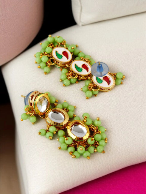 Light Green Necklace Set - Close-up View | Samyak Fashion