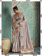 Light Grey Tissue Cotton Party Wear Saree With Blouse - Front View | Samyak Fashion