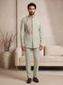 Light Pista Pure Lachka Mens Men's Jodhpuri - Front View | Samyak Fashion