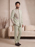Light Pista Pure Lachka Mens Men's Jodhpuri - Back View | Samyak Fashion