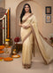 Light Yellow Manipuri Kalam Silk Elegant Party Wear Saree Collection With Blouse - Front View | Samyak Fashion