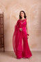 Magenta Organza Salwar Suit - Front View | Samyak Fashion