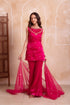Magenta Organza Salwar Suit - Back View | Samyak Fashion