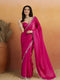 Magenta Organza Saree With Blouse - Front View | Samyak Fashion