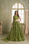 Mahendi Butterfly Net Lahenga Choli - Front View | Samyak Fashion