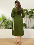 Mahendi Silk Blend Long Kurti. - Back View | Samyak Fashion
