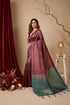 Maroon Art Silk Saree With Blouse - Front View | Samyak Fashion