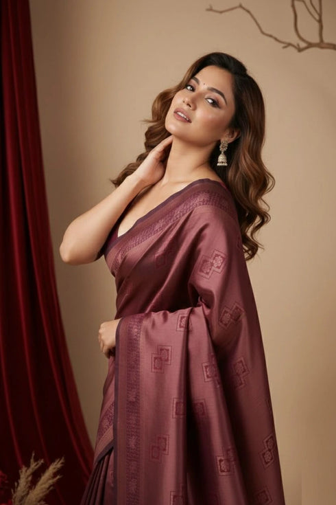 Maroon Art Silk Saree With Blouse - Close-up View | Samyak Fashion