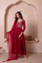 Maroon Chinon Salwar Suit - Front View | Samyak Fashion