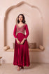 Maroon Chinon Salwar Suit - Side View | Samyak Fashion