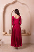 Maroon Chinon Salwar Suit - Detail View | Samyak Fashion
