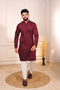 Maroon Cotton Mens Kurta With Payjama - Front View | Samyak Fashion