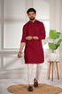 Maroon Cotton Mens Kurta With Payjama - Front View | Samyak Fashion