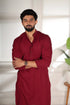 Maroon Cotton Mens Kurta With Payjama - Side View | Samyak Fashion