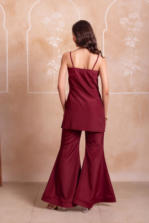 Maroon Crepe Salwar Suit - Detail View | Samyak Fashion