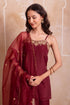 Maroon Crepe Salwar Suit - Close-up View | Samyak Fashion