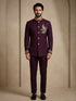 Maroon Doniar Satin Mens Men's Jodhpuri - Front View | Samyak Fashion