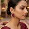Maroon Earrings-imitation - Front View | Samyak Fashion