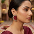 Maroon Earrings-imitation - Front View | Samyak Fashion