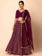 Maroon Georgette Lehenga Choli - Front View | Samyak Fashion