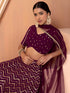 Maroon Georgette Lehenga Choli - Side View | Samyak Fashion