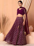 Maroon Georgette Lehenga Choli - Detail View | Samyak Fashion