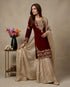 Maroon Heavy Gmy Silk Elegant Salwar Suit - Back View | Samyak Fashion