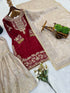 Maroon Heavy Gmy Silk Elegant Salwar Suit - Detail View | Samyak Fashion