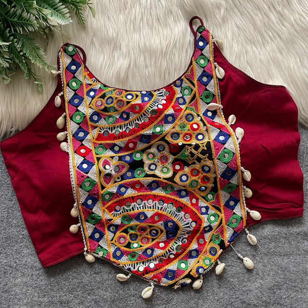 Maroon Heavy Soft Cotton Blouse - Front View | Samyak Fashion