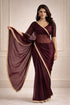Maroon Jimmy Choo Saree With Blouse - Detail View | Samyak Fashion