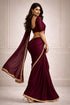 Maroon Jimmy Choo Saree With Blouse - Close-up View | Samyak Fashion