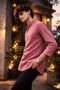 Maroon Linen Mens Short Kurta - Front View | Samyak Fashion
