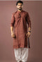 Maroon Modal Silk Mens Kurta With Payjama - Front View | Samyak Fashion