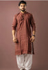Maroon Modal Silk Mens Kurta With Payjama - Front View | Samyak Fashion