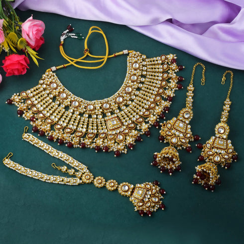 Maroon Necklace - Back View | Samyak Fashion