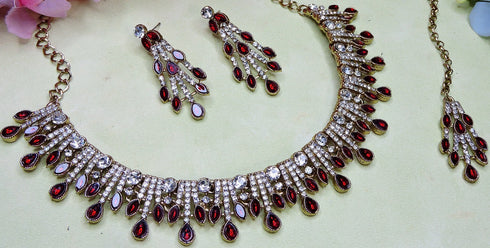 Maroon Necklace - Detail View | Samyak Fashion