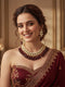 Maroon Necklace Set - Front View | Samyak Fashion