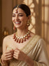 Maroon Necklace Set - Back View | Samyak Fashion