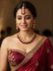 Maroon Necklace Set - Front View | Samyak Fashion