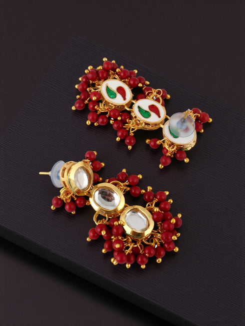 Maroon Necklace Set - Detail View | Samyak Fashion