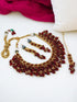 Maroon Necklace Set - Side View | Samyak Fashion