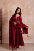 Maroon Organza Salwar Suit - Back View | Samyak Fashion
