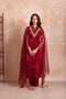Maroon Organza Salwar Suit - Front View | Samyak Fashion