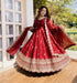 Maroon Pure Fendy Silk Anarkali - Detail View | Samyak Fashion