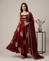 Maroon Pure Fendy Silk Elegant Salwar Suit - Front View | Samyak Fashion