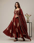 Maroon Pure Fendy Silk Elegant Salwar Suit - Back View | Samyak Fashion