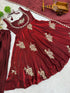 Maroon Pure Fendy Silk Elegant Salwar Suit - Side View | Samyak Fashion